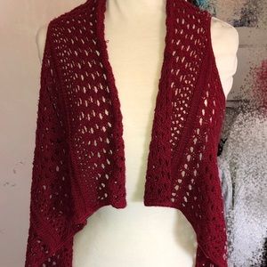 Burgundy/reddish crochet vest